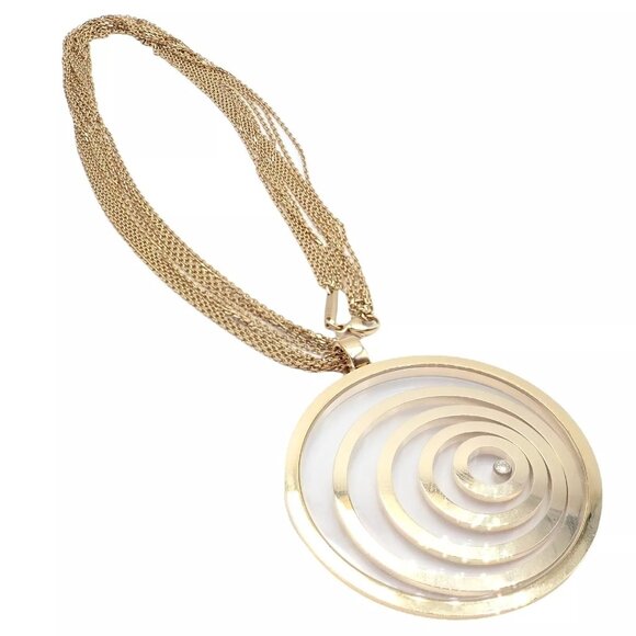 Chopard 18k Yellow Gold Extra Large Happy Spirit Diamond 5 Strand Necklace - Picture 16 of 16